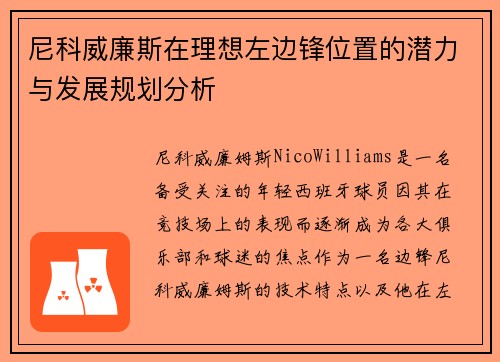 尼科威廉斯在理想左边锋位置的潜力与发展规划分析