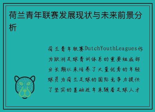 荷兰青年联赛发展现状与未来前景分析